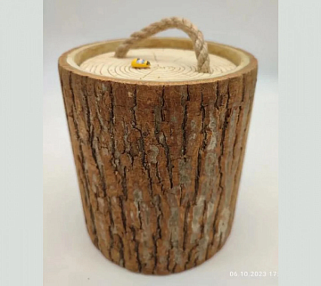 Фото Мёд диких медоносов Вятский 700гр бочонок Кадушка (подарочная упаковка)